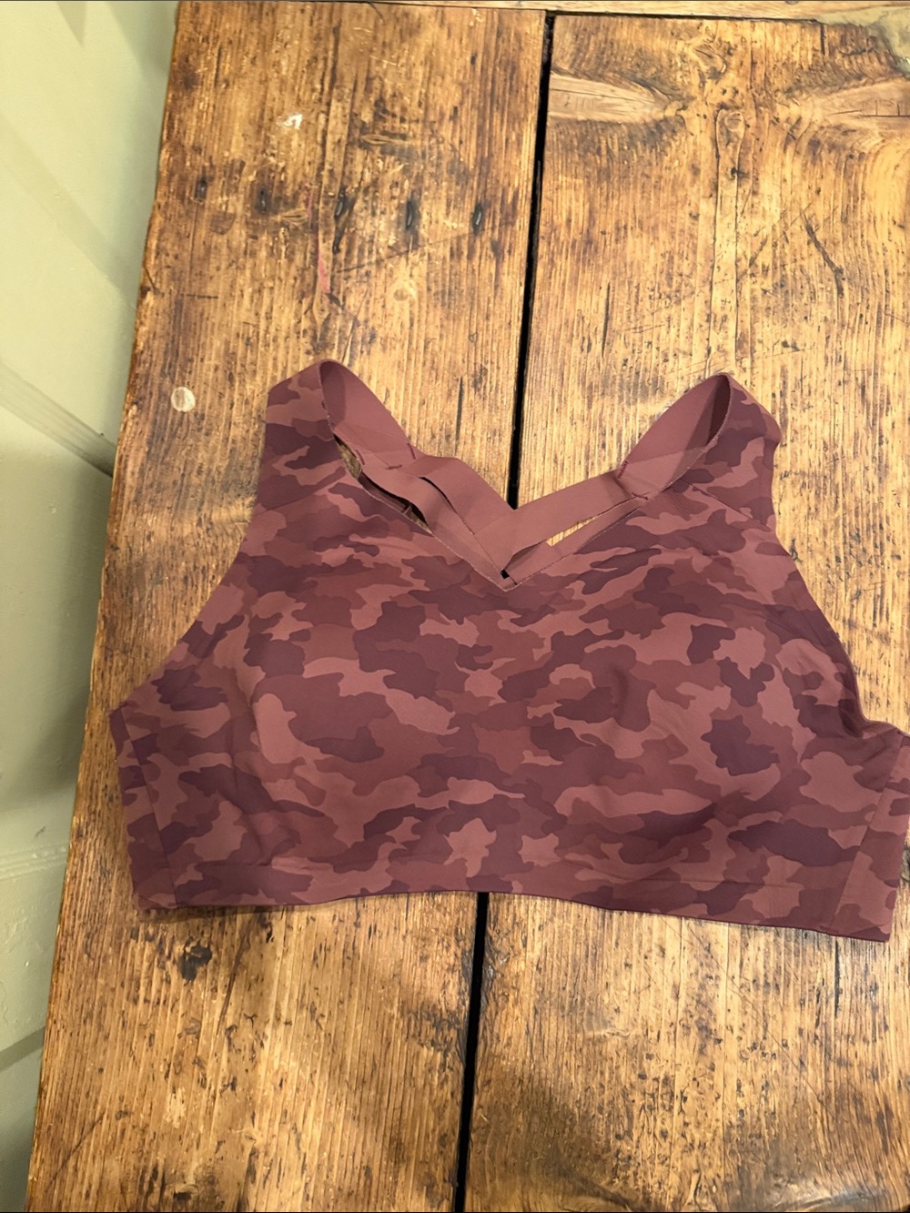 lululemon athletica Maroon Camo V-Neck Sports Bralette